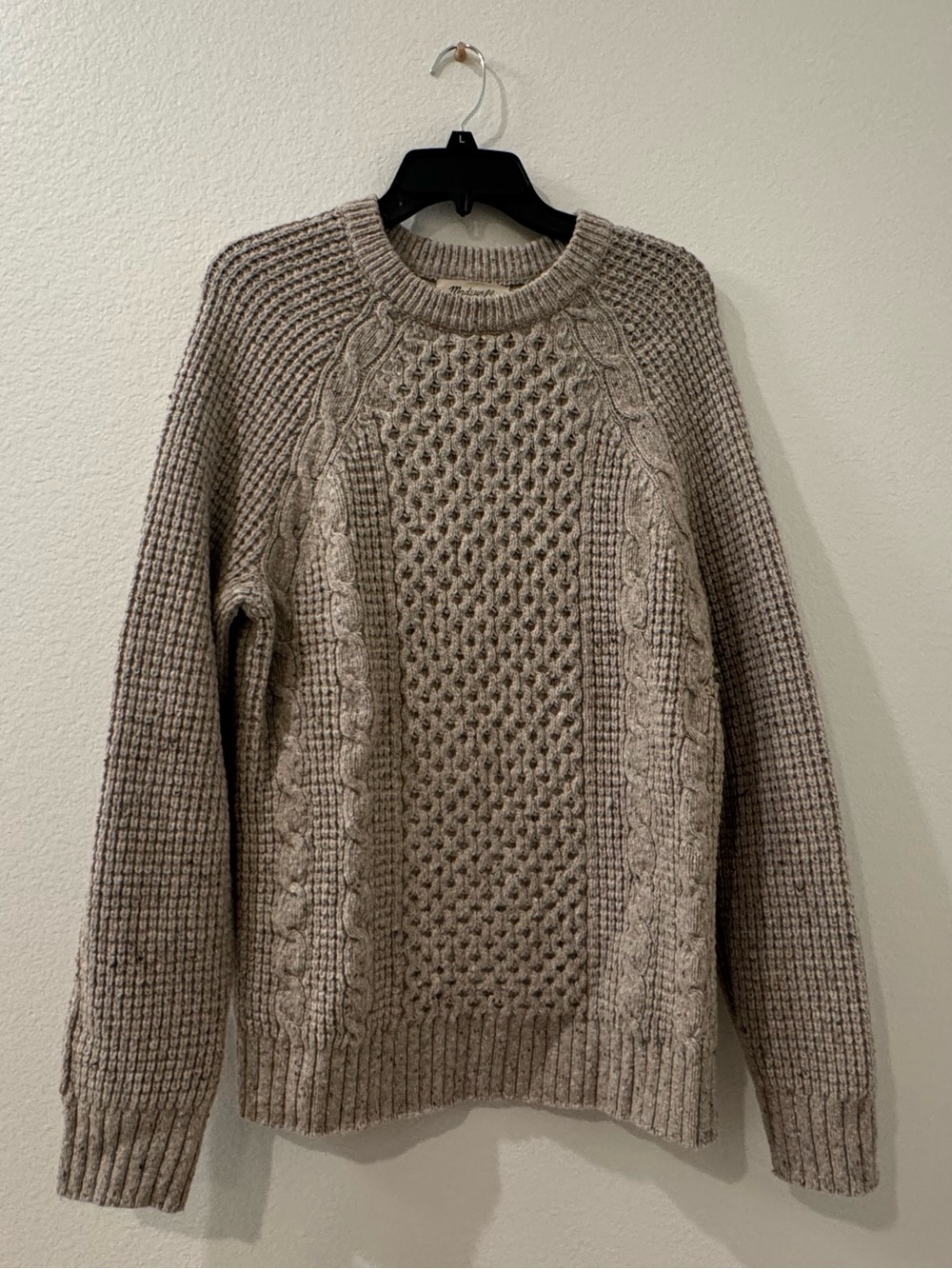 Madewell Cableknit Sweater - Tan barley - Size M